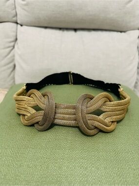 Gold Knot Braided Elastic Waist Belt - Women Accessories